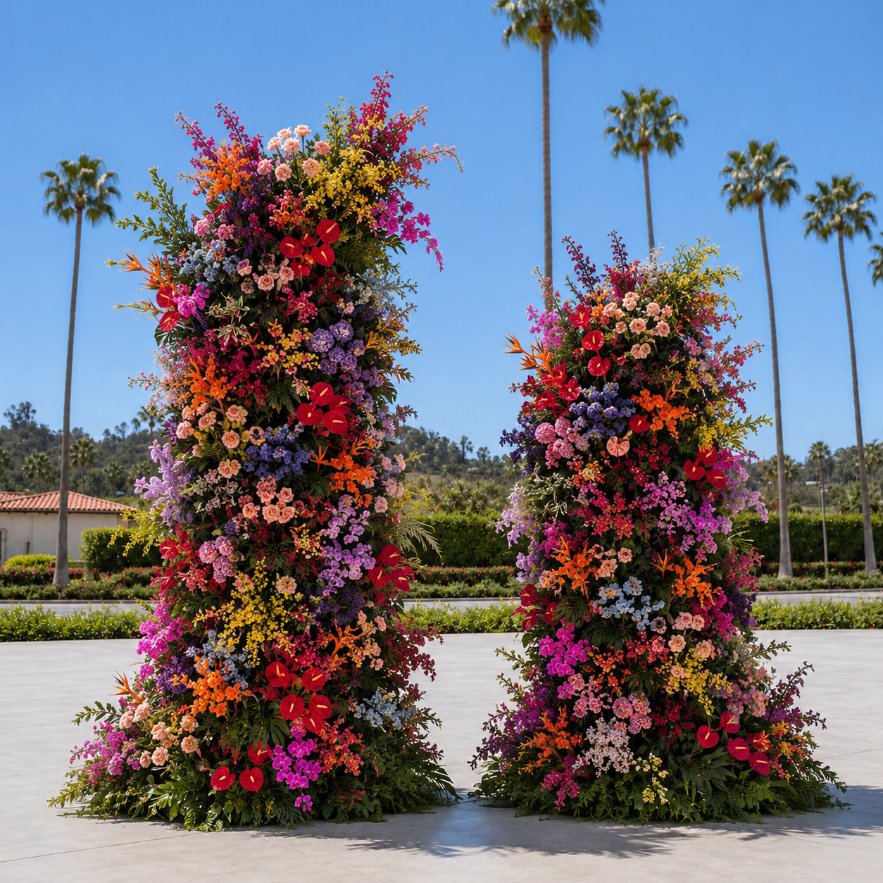 Pink, Orange, Red, Purple Deluxe Premium Flower Backdrops | 335