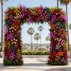 Pink, Orange, Red, Purple Deluxe Premium Flower Backdrops | 335