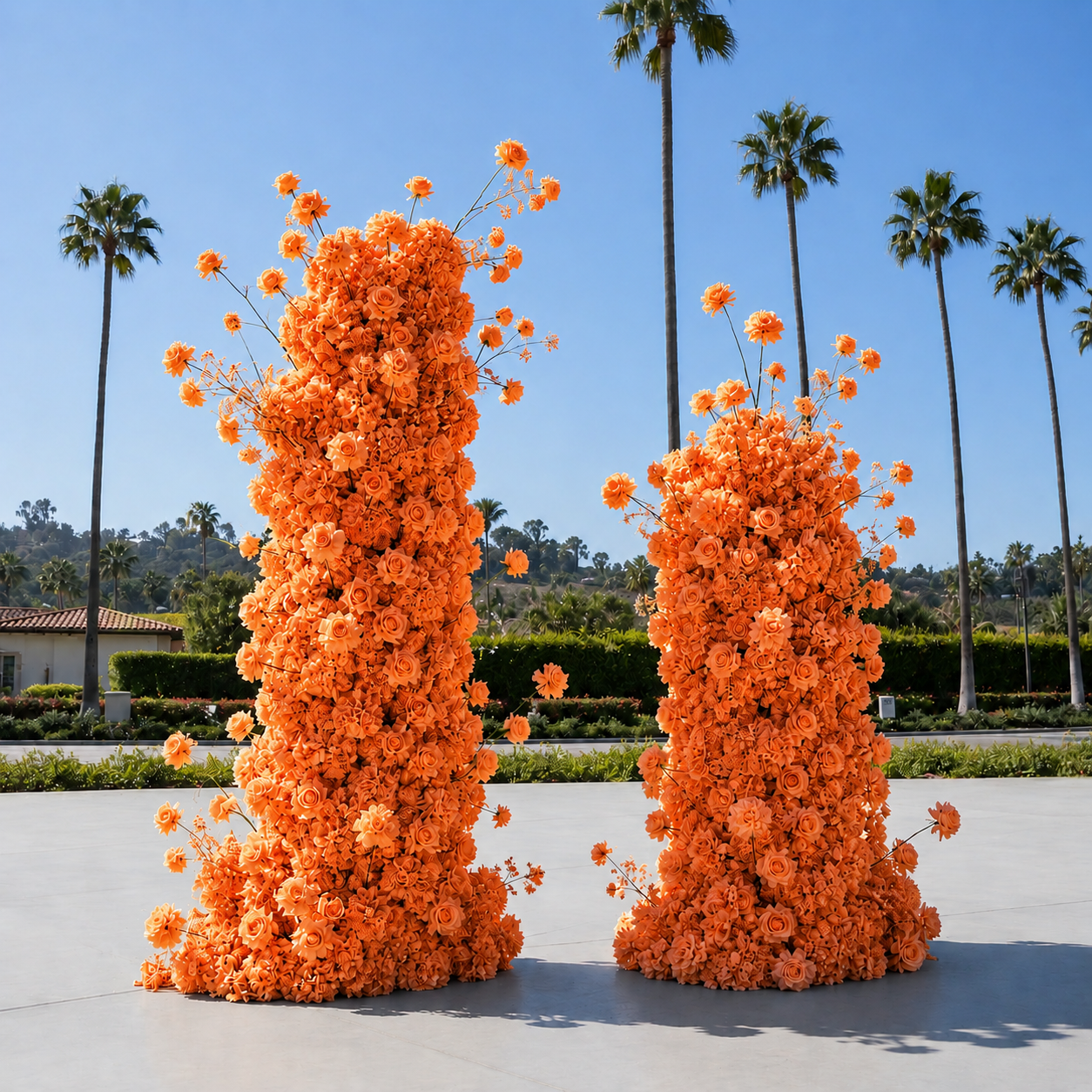 Classic Orange Rose Hydrangea Backdrop | 013