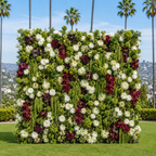 Premium Green, Burgundy and White Flower Backdrops | 4605