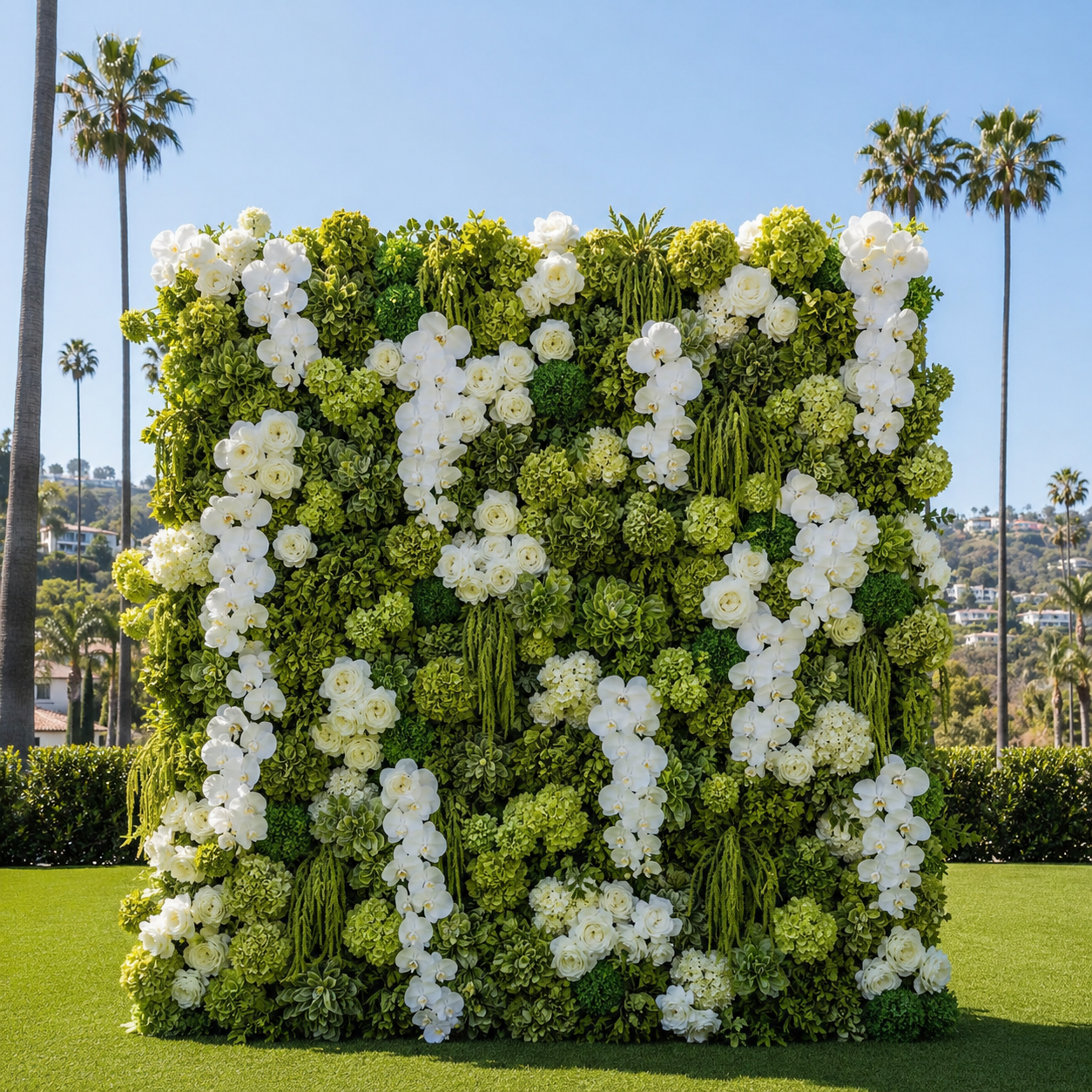 Premium Greenery & White Flower Backdrops | 4587