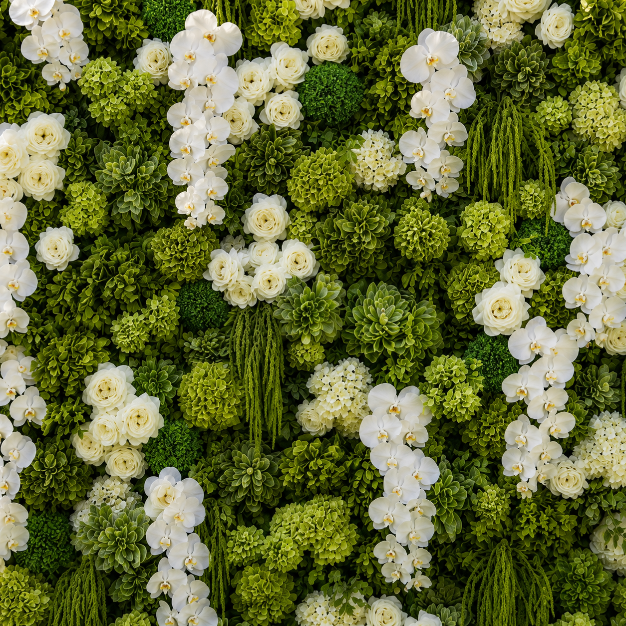 Premium Greenery & White Flower Backdrops | 4587