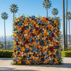 Premium Blue, Orange, Yellow and Red 2 Piece Flower Backdrops | 4608