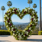 Premium Green, Burgundy and White Flower Backdrops | 4605