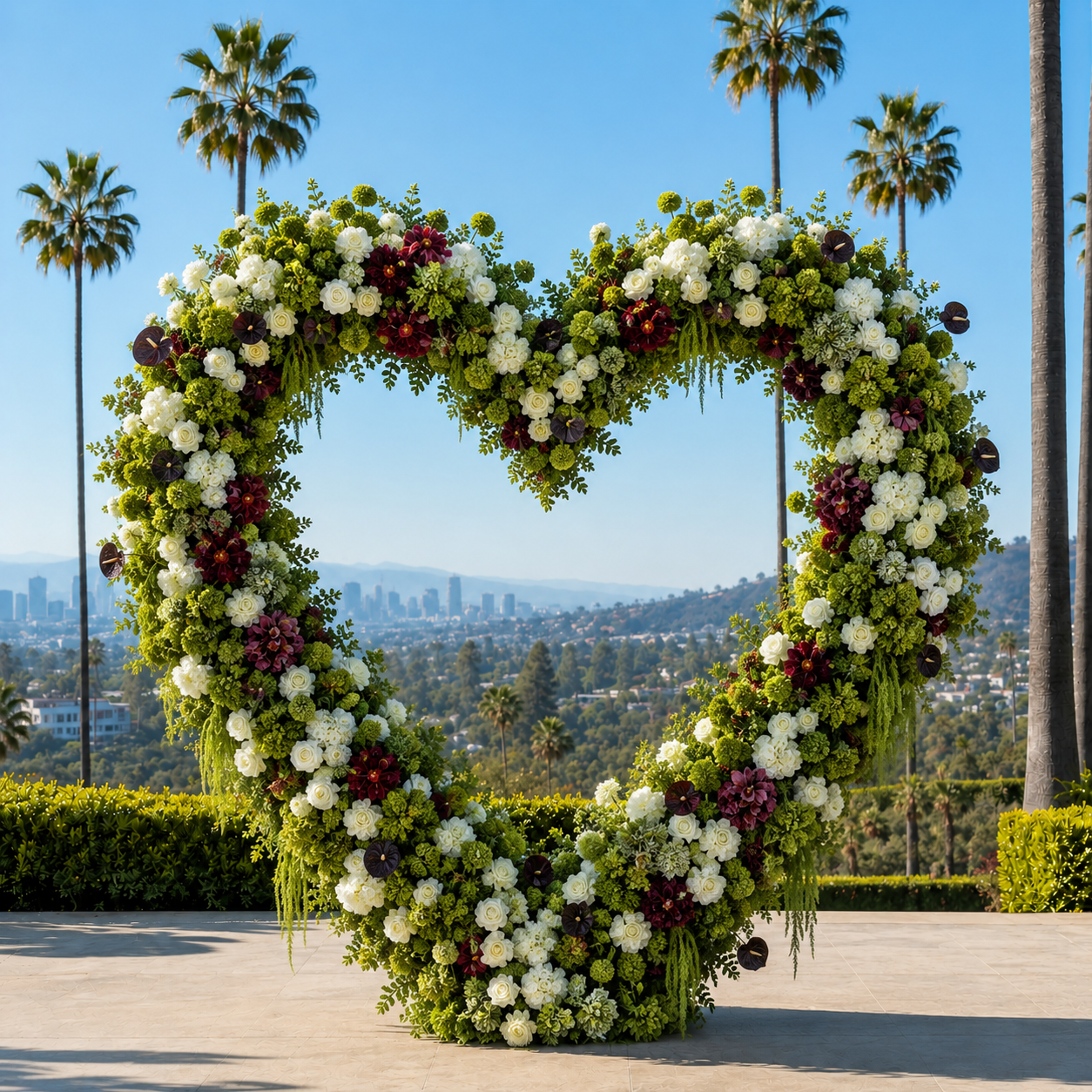 Premium Green, Burgundy and White Flower Backdrops | 4605