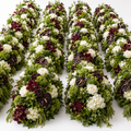 Premium Green, Burgundy and White Flower Backdrops | 4605