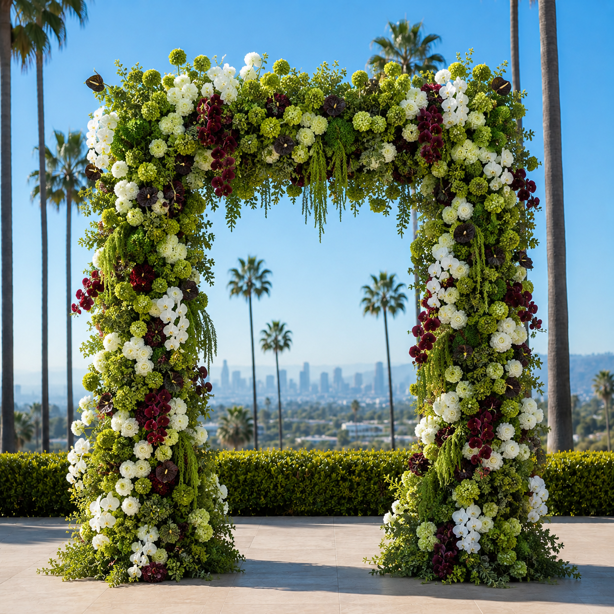 Premium Green, Burgundy and White Flower Backdrops | 4605