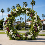 Premium Green, Burgundy and White Flower Backdrops | 4605
