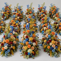 Premium Blue, Orange, Yellow and Red 2 Piece Flower Backdrops | 4608