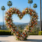 Premium Purple, Orange and White Greenery Flower Backdrops | 4569