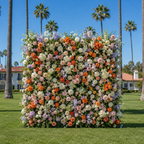 Premium Purple, Orange and White Greenery Flower Backdrops | 4569