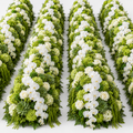 Premium Greenery & White Flower Backdrops | 4587