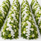 Premium Greenery & White Flower Backdrops | 4587