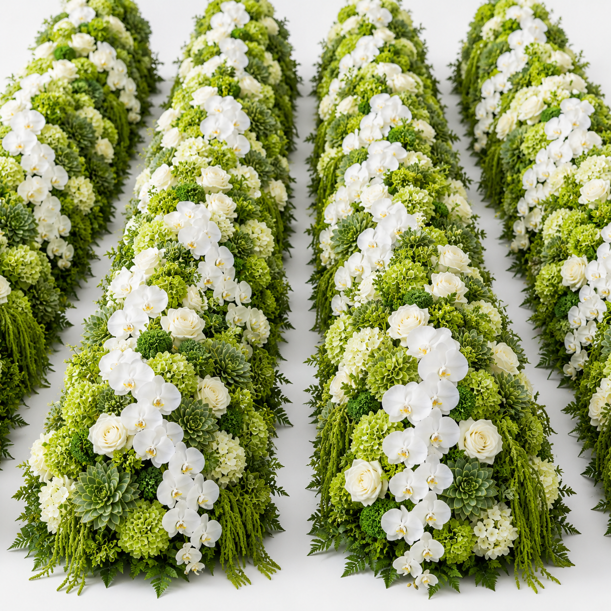 Premium Greenery & White Flower Backdrops | 4587