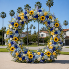 Blue and Yellow Wild Rose Sunflower Premium Flower Backdrops | 286