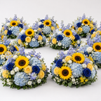 Blue and Yellow Wild Rose Sunflower Premium Flower Backdrops | 286