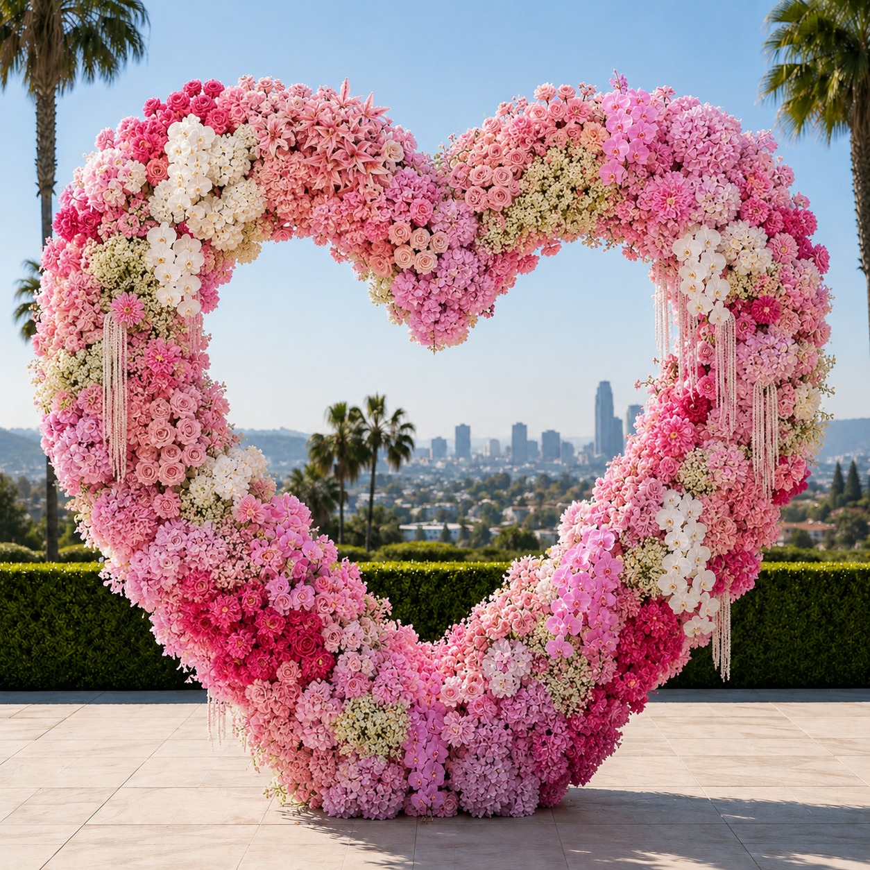 Dripping Pink, White and Lavender Premium Flower Wall Backdrop - 263