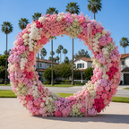 Dripping Pink, White and Lavender Premium Flower Wall Backdrop - 263