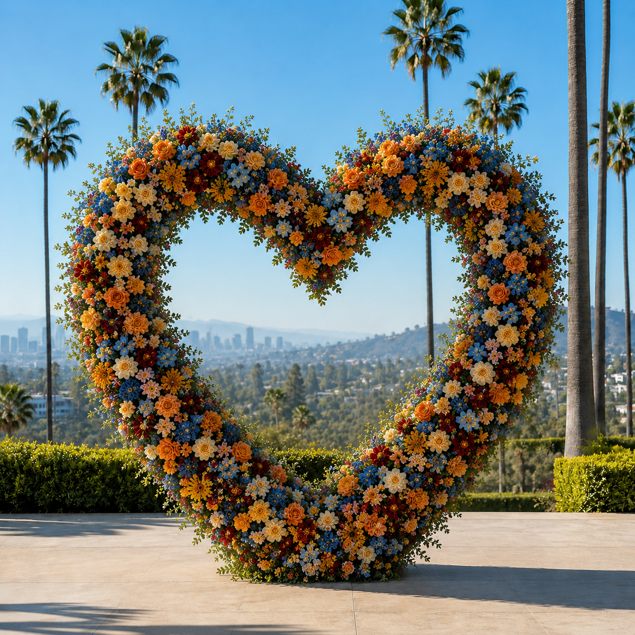 Premium Blue, Orange, Yellow and Red 2 Piece Flower Backdrops | 4608