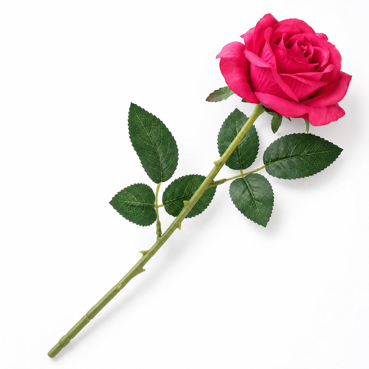 Premium Artificial Rose Stem | Bright Pink