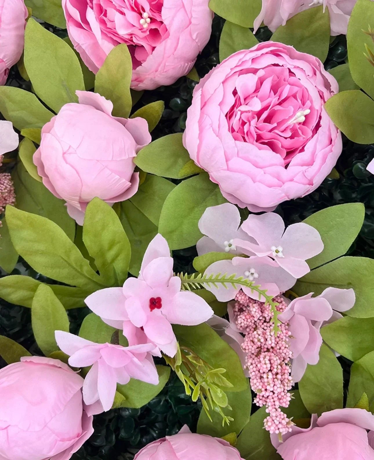 Light Pink Peony Greenery Premium Flower Backdrops | 360