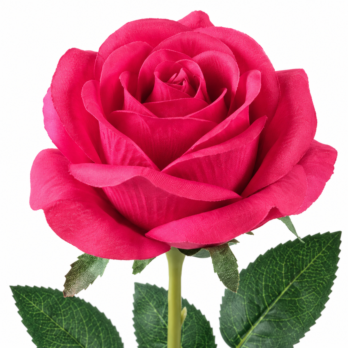 Premium Artificial Rose Stem | Bright Pink