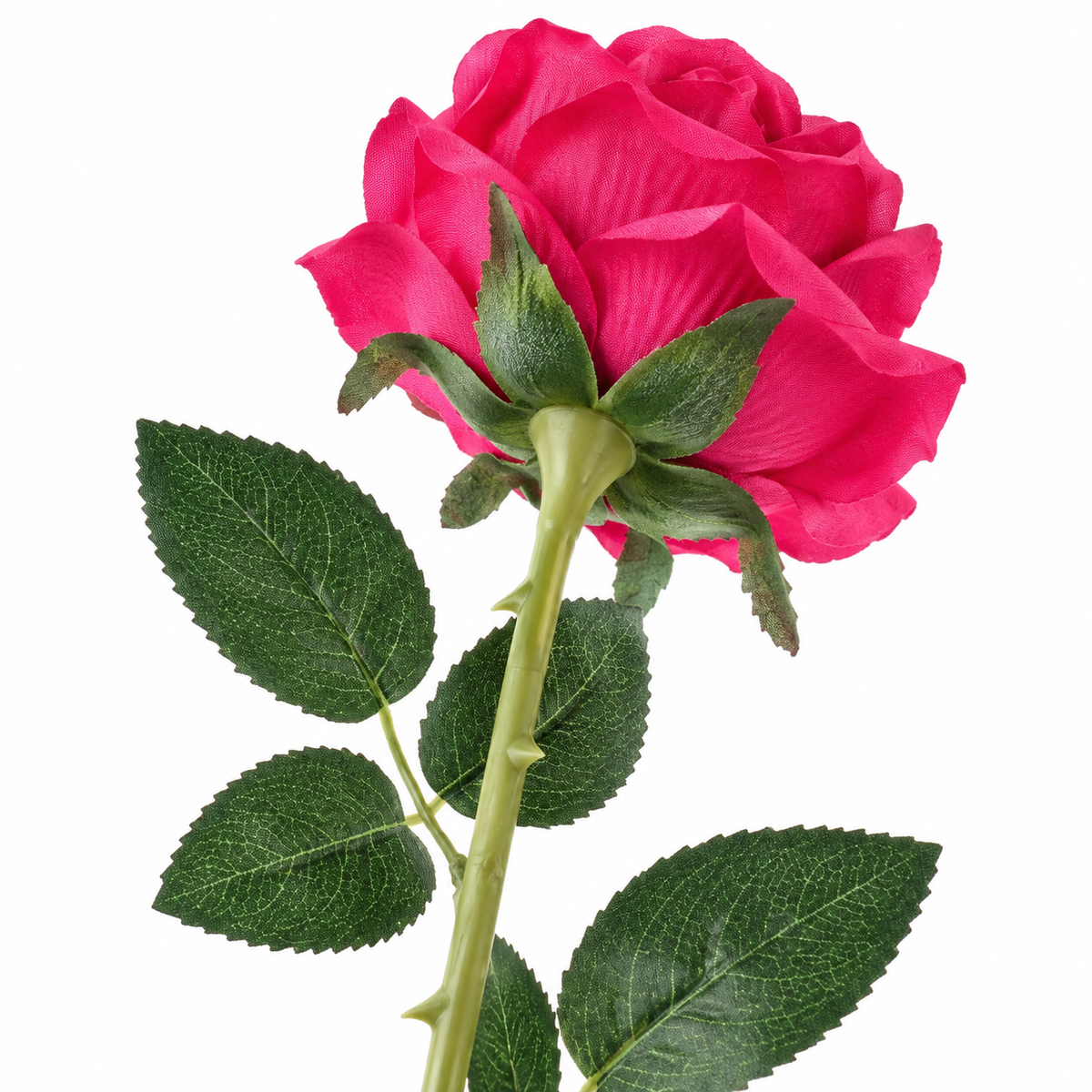 Premium Artificial Rose Stem | Bright Pink