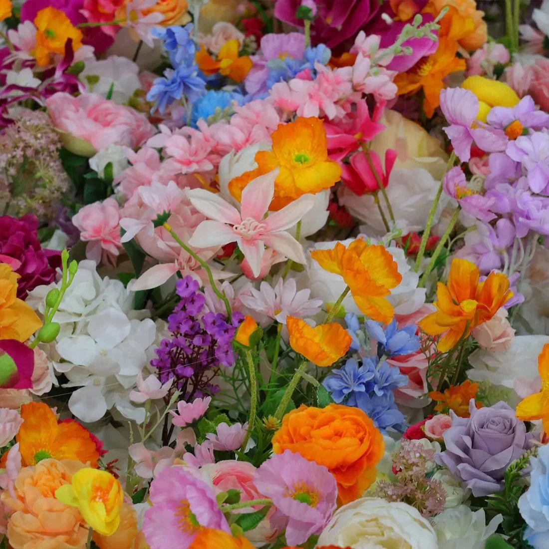 Blue, Orange & Cream Premium Flower Backdrops | 120