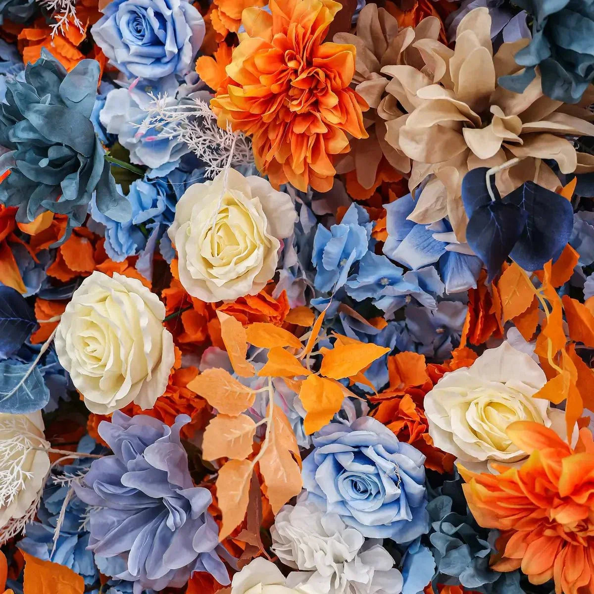 Orange, White & Blue Rose Premium Flower Backdrops | 155