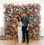 Into the Meadow Premium Tan & White Blush Flower Backdrops | 058