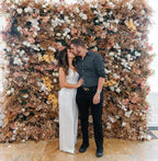 Into the Meadow Premium Tan & White Blush Flower Backdrops | 058