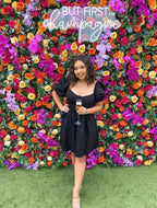 Dripping Florals Purple & Orange Premium Flower Backdrops | 119