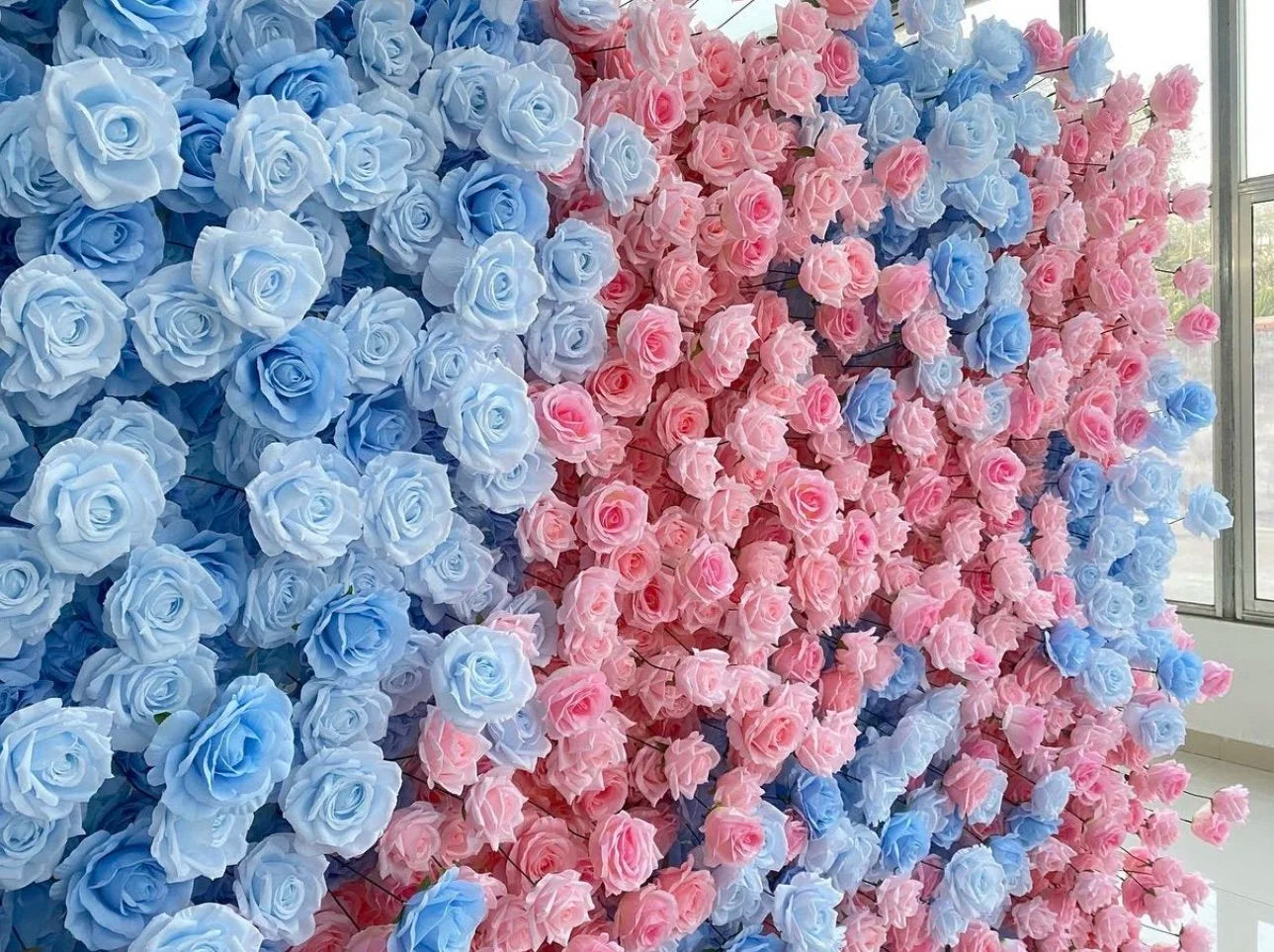 Pink & Blue Premium Rose Flower Backdrops | 107