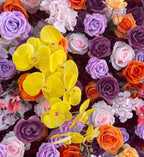 Dripping Purple & Yellow Rose Premium Flower Backdrops | 124