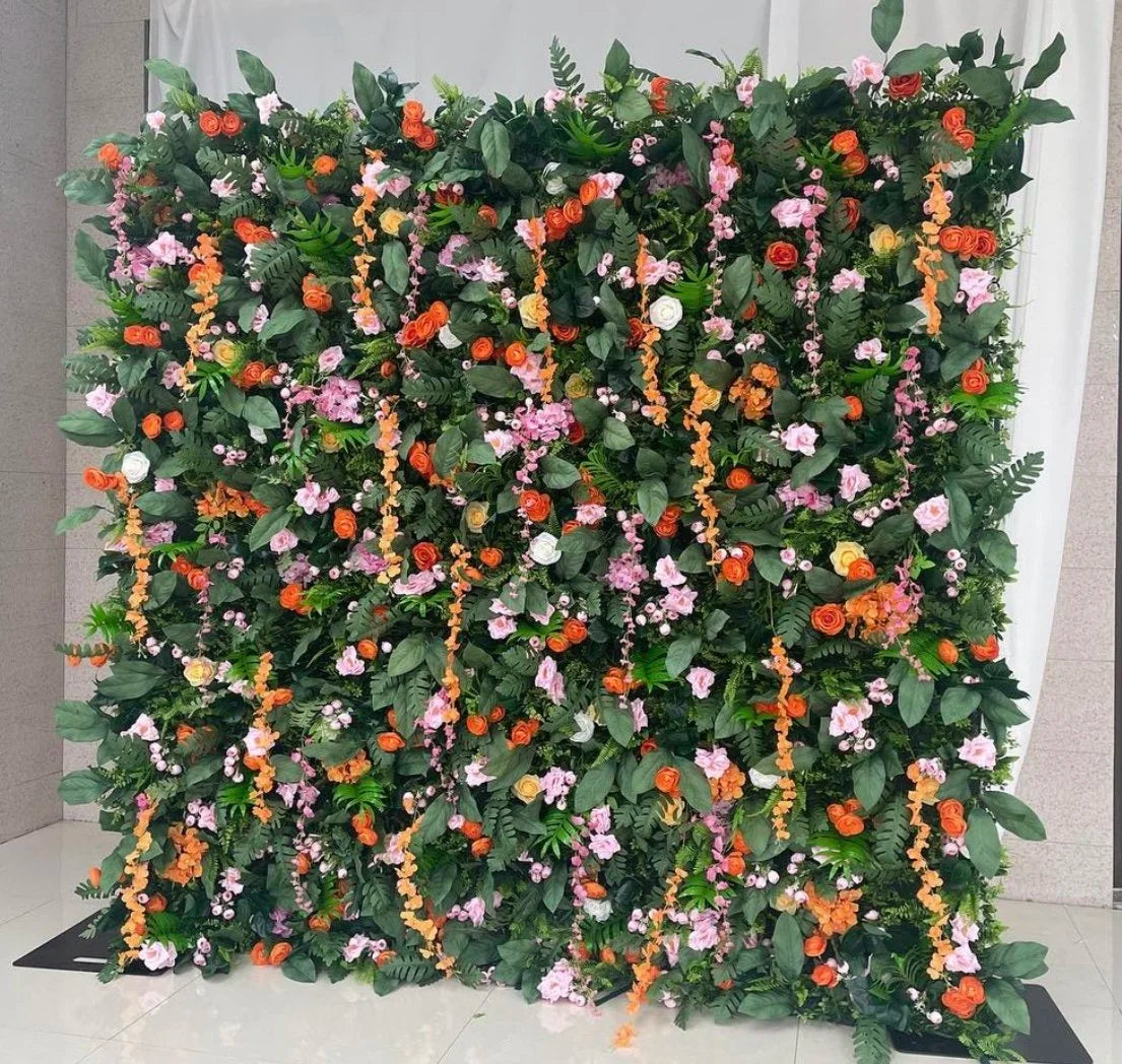 Dripping Orange & Purple Premium Flower Backdrops | 128
