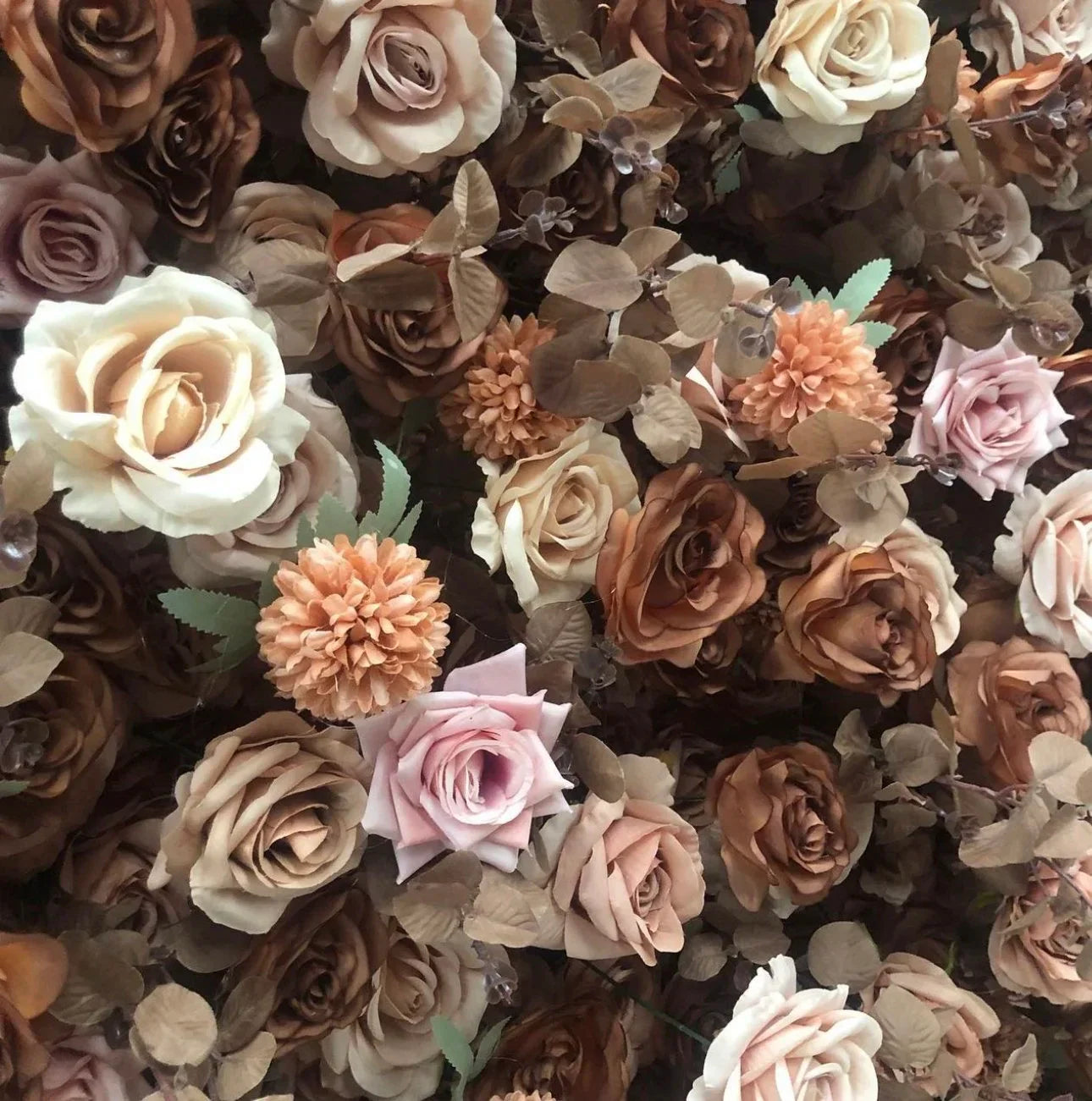 Brown, Cream and White Rose Premium Flower Backdrops | 130