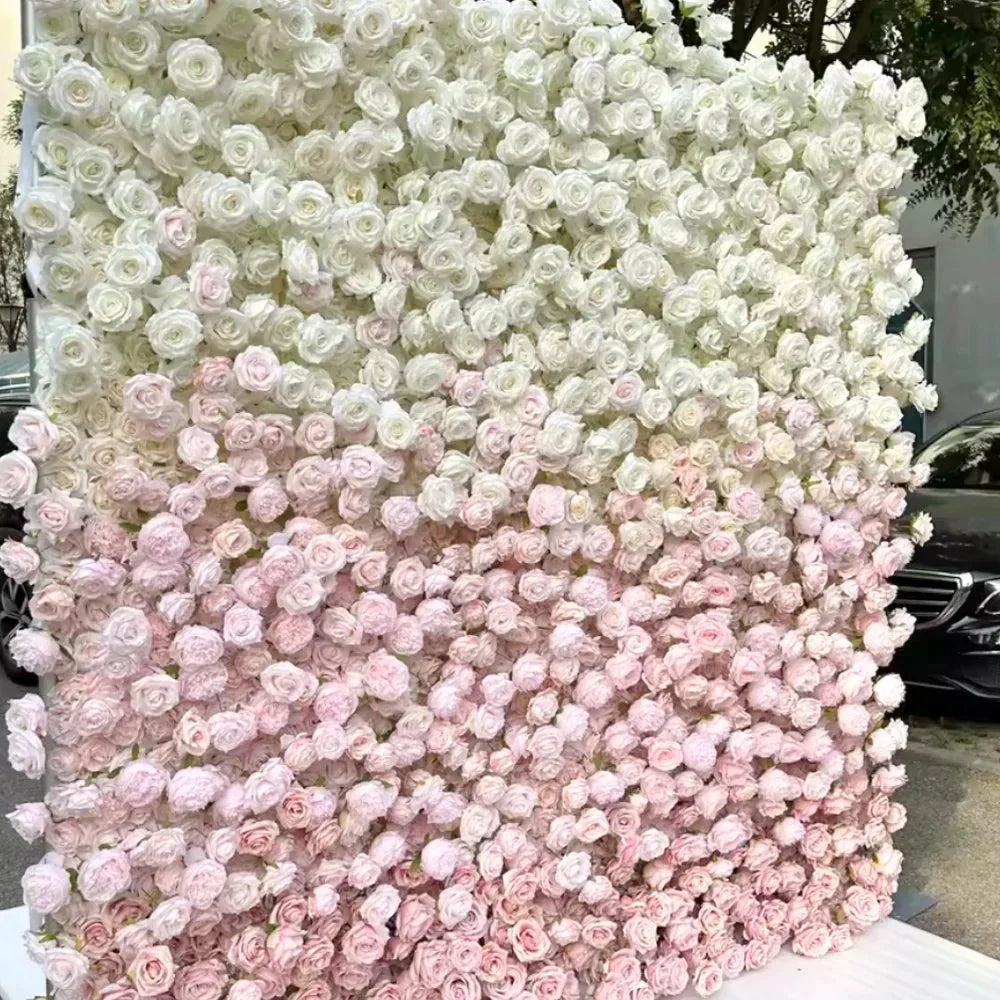 Light Pink and Ivory Ombre Premium Flower Backdrops | 224