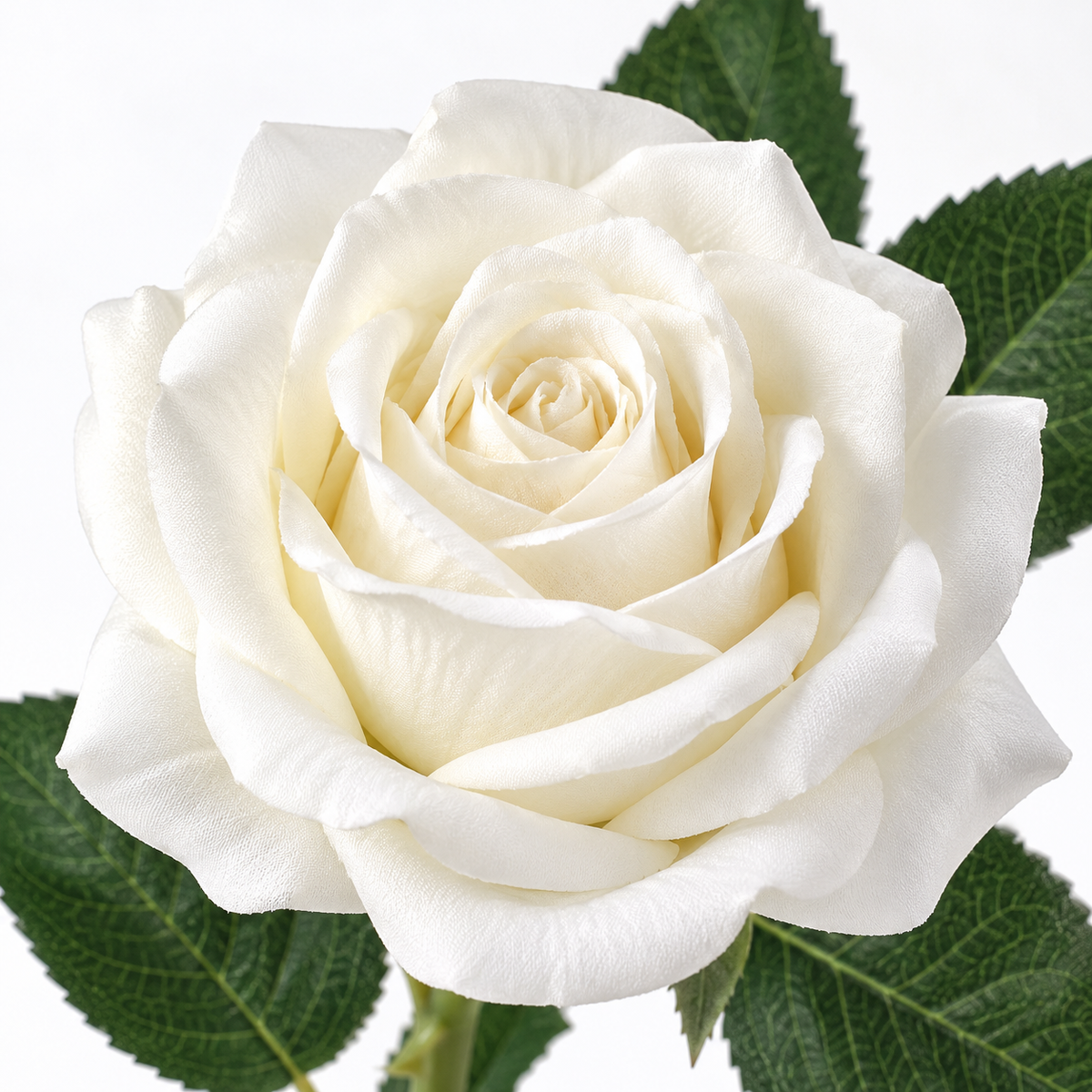 Premium Artificial Rose Stem | White