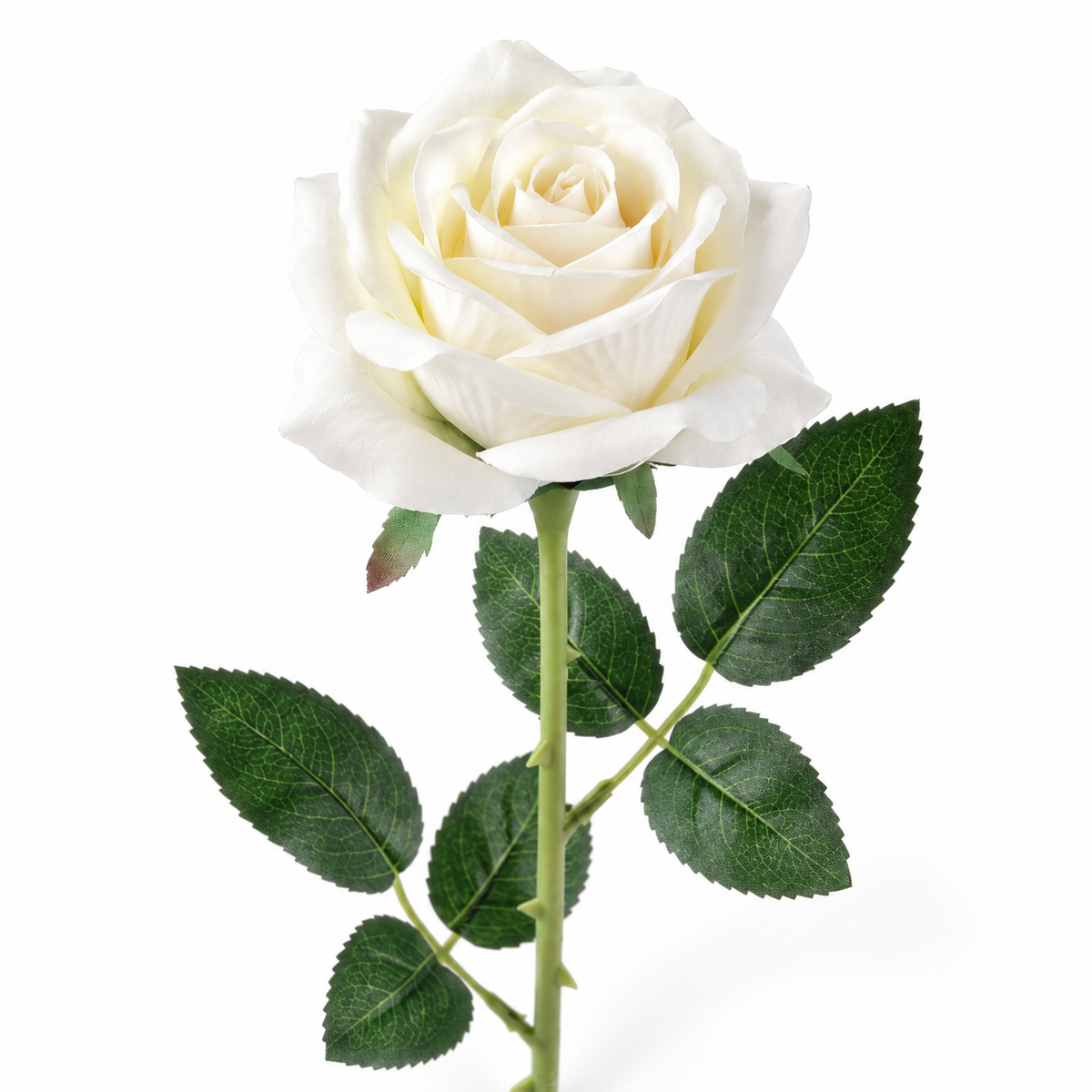Premium Artificial Rose Stem | White