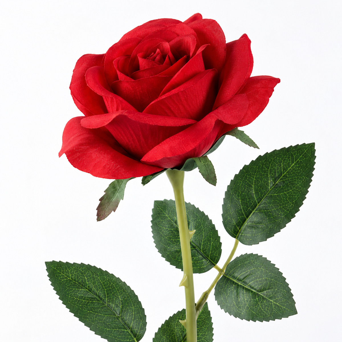 Premium Artificial Rose Flower Stem | Red
