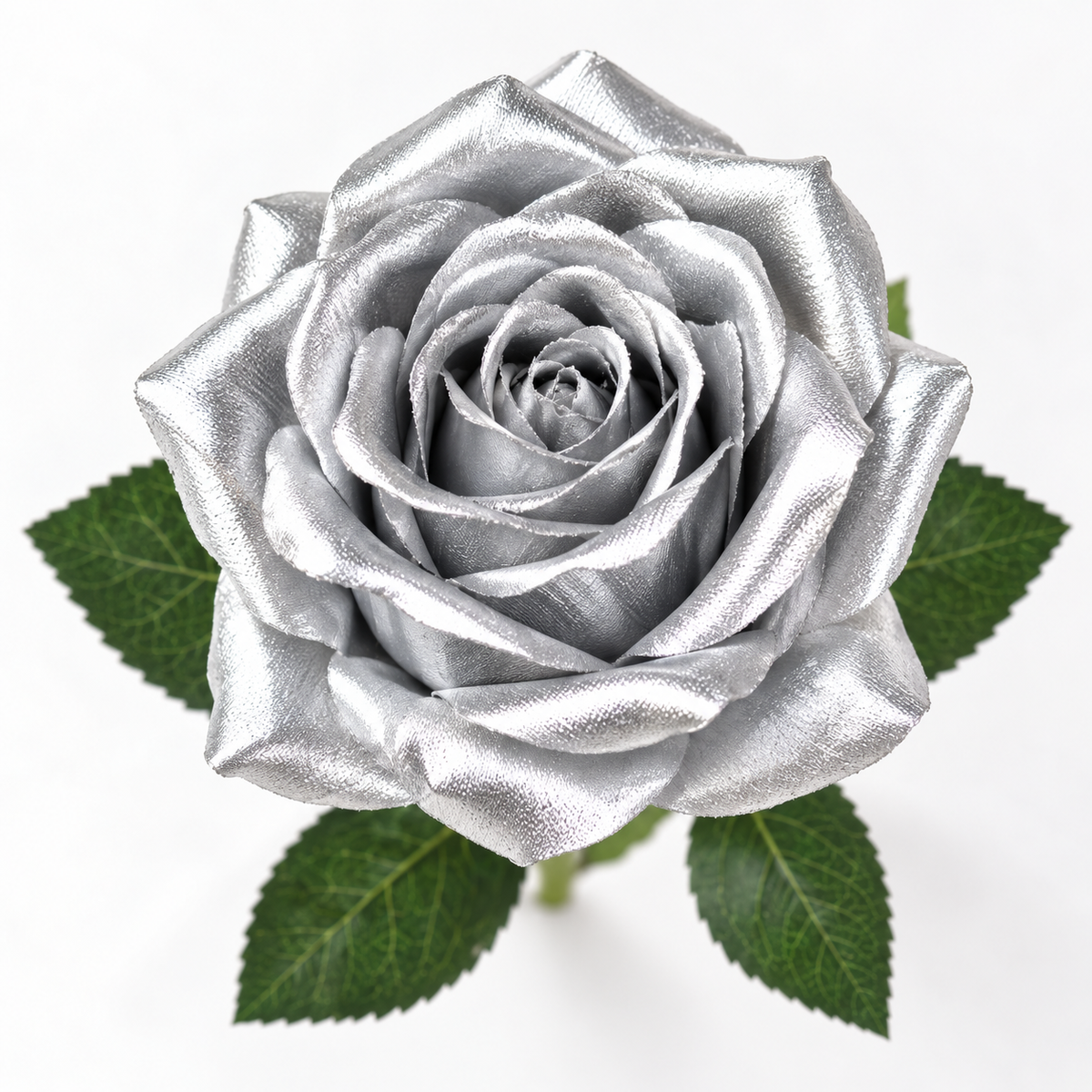 Premium Artificial Rose Stem | Silver