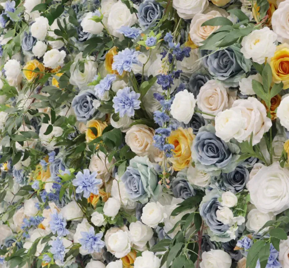 Blue & Yellow Rose Premium Flower Backdrops | 158