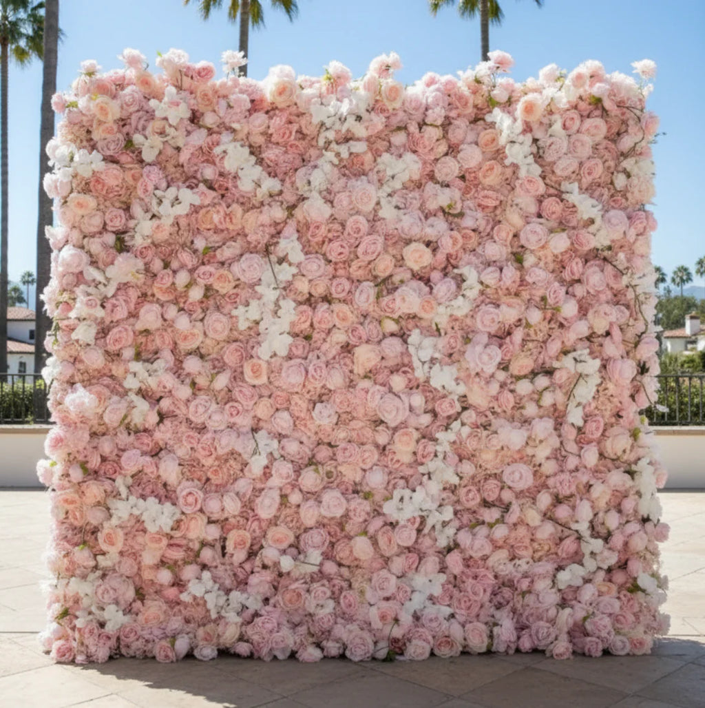 Dripping Pink and White Premium Rose Flower Backdrops | 258