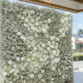 Baby's Breath Silver + White Rose Flower Backdrops | 178