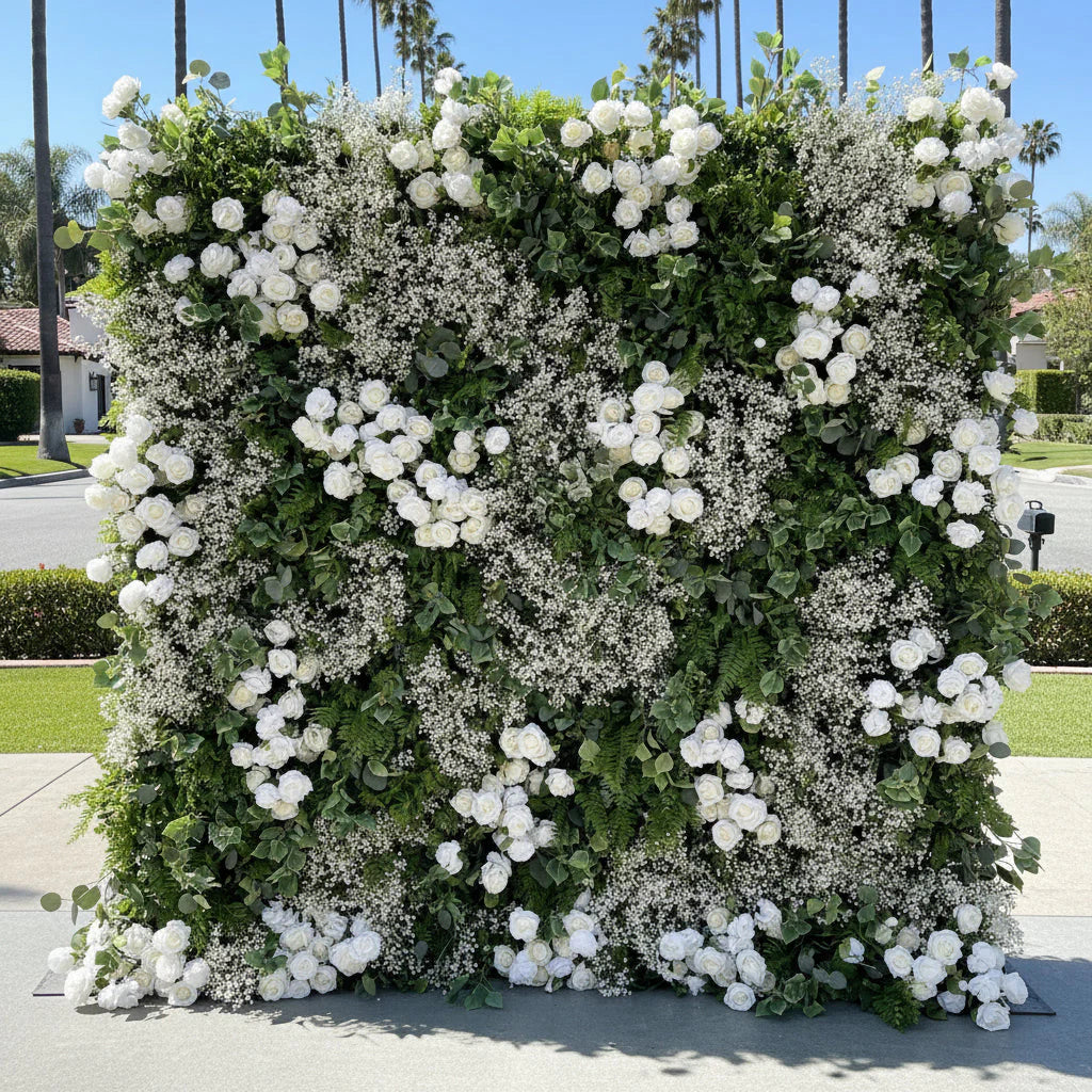 Green & White Baby's Breath Premium Flower Backdrops | 233