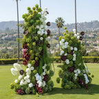 Premium Green, Burgundy and White Flower Backdrops | 4605