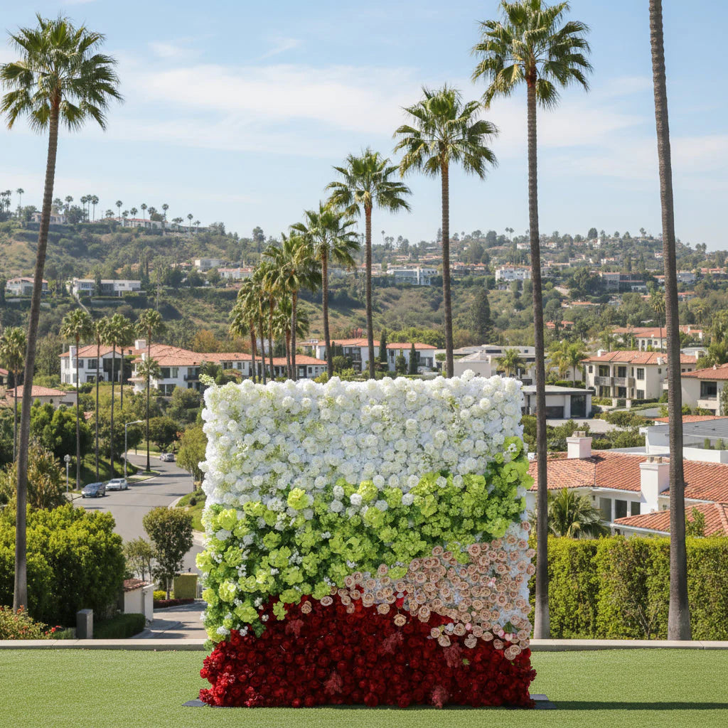White, Green, Red and Pink Premium Rose Flower Backdrops | 327