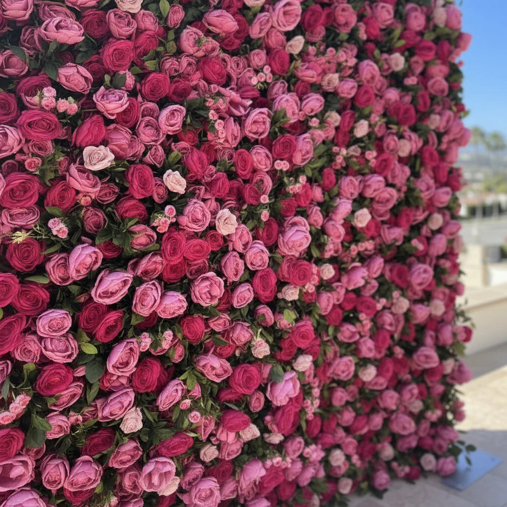 Two Shades of Pink With Greenery Premium Flower Backdrops | 122