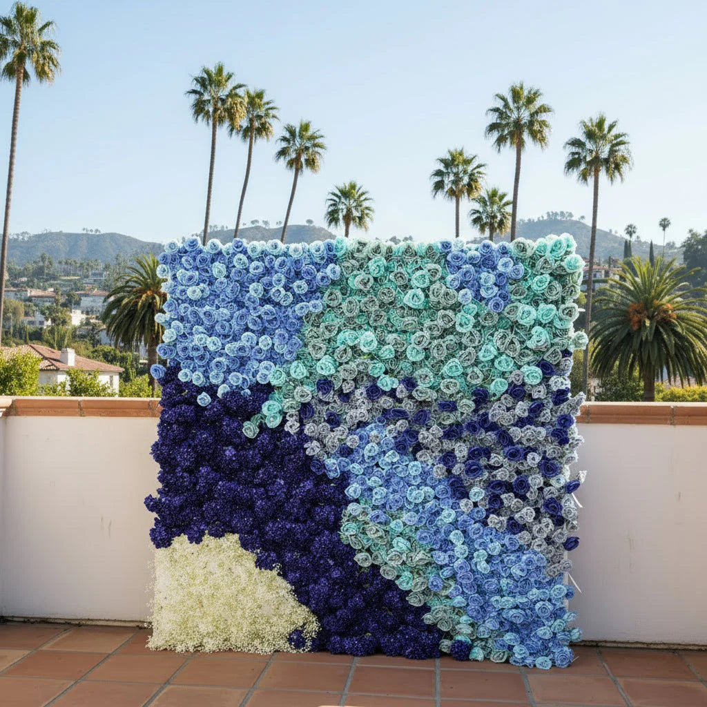 Light & Dark Blue Premium Rose Flower Backdrops | 109