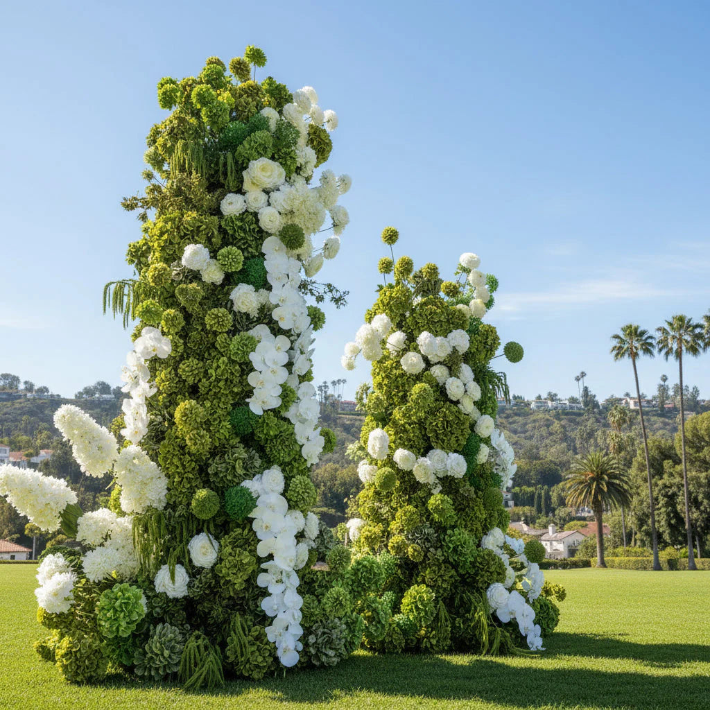 Premium Greenery & White Flower Backdrops | 4587